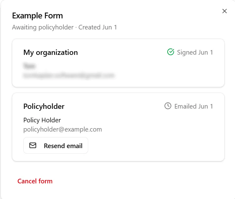 Submission detail dialog