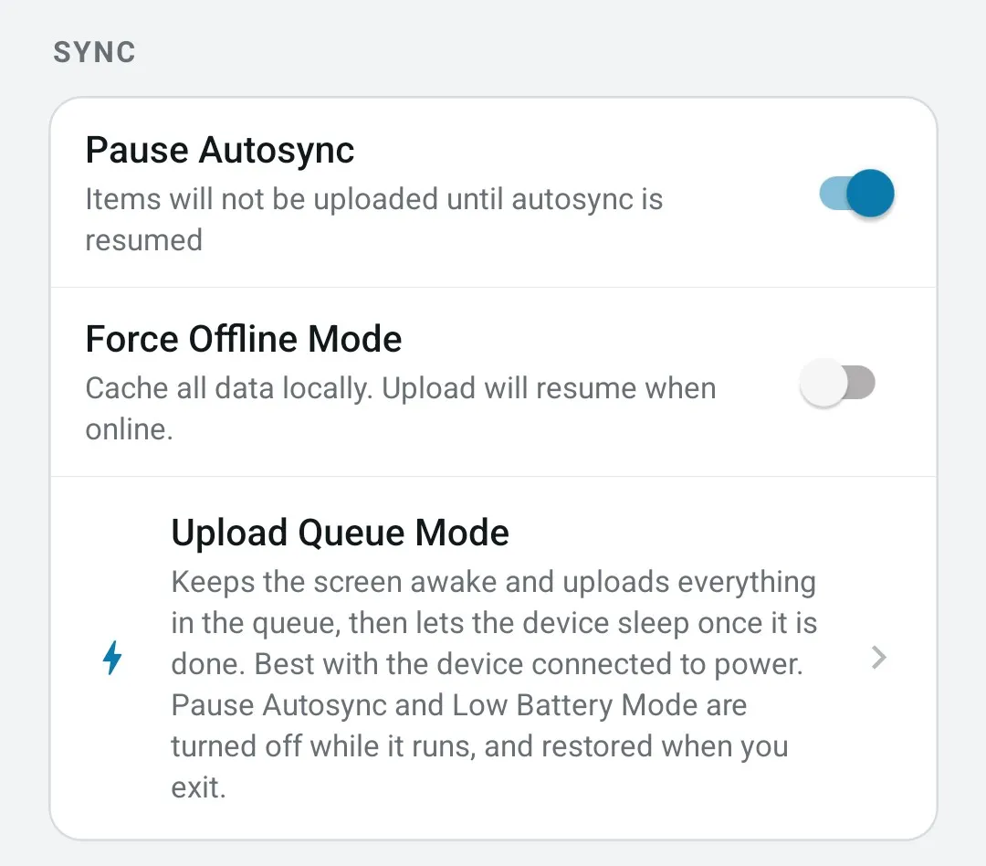 Offline Settings