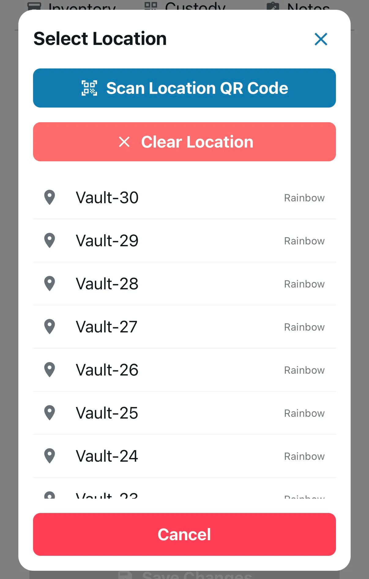 Dropdown options