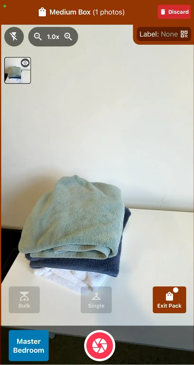 Taking photo of folded textiles