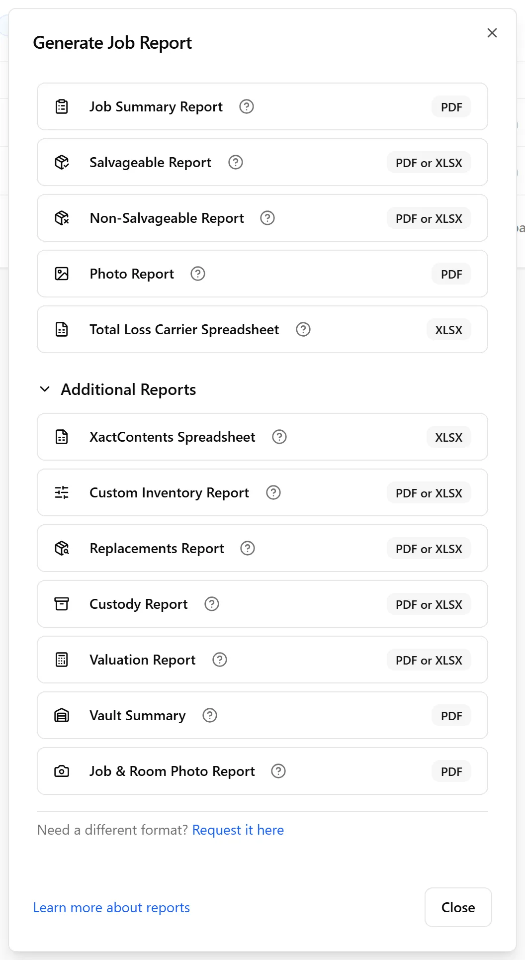 Types of Reports