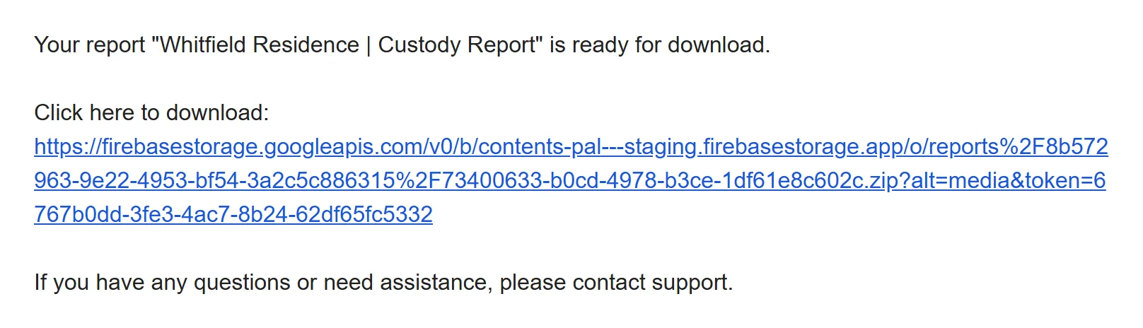 Email notification with report attachment