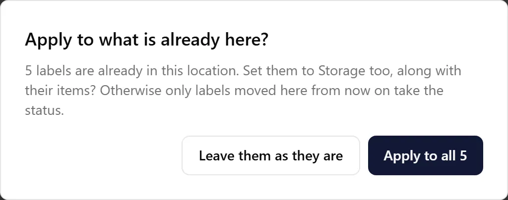 The Apply to what is already here? prompt