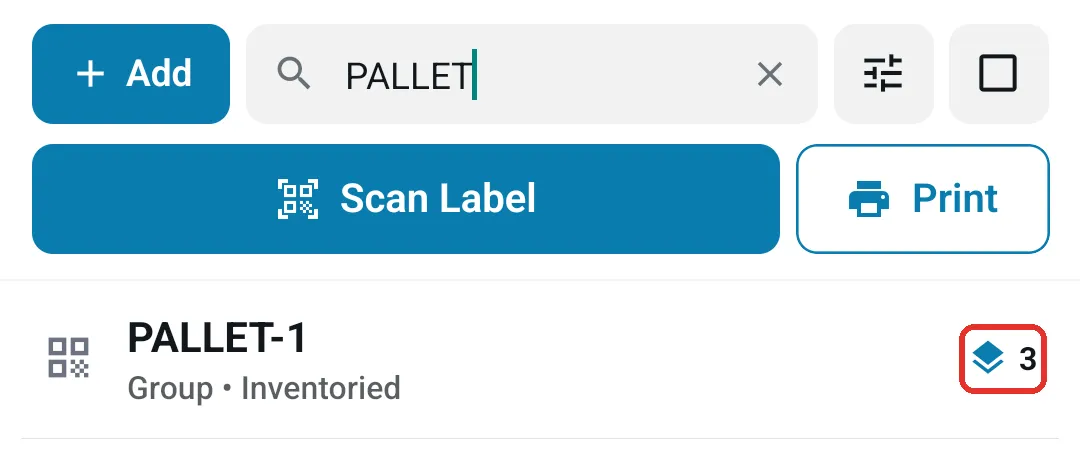 A grouping label in the mobile Custody list